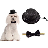 Dog Hat And Bow Tie Collar For Small Dogs and Cats