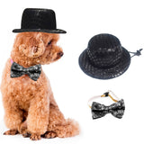 Dog Hat And Bow Tie Collar For Small Dogs and Cats