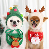 Christmas Dog Hat and Scarf For Small-Medium Size