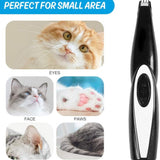 Low Noise Paw Fur Trimmer For Cats and Dogs; USB Rechargeable