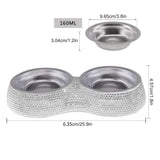 Bling Dual Pet Bowl For Dogs and Cats