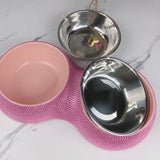 Bling Dual Pet Bowl For Dogs and Cats