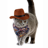 Polyester Pet Cowboy Hat Adjustable For Small Dogs and Cats
