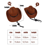 Polyester Cowboy Dog Hat With Adjustable String