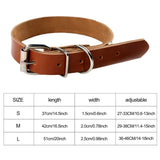 Handmade Brown Leather Dog Collar